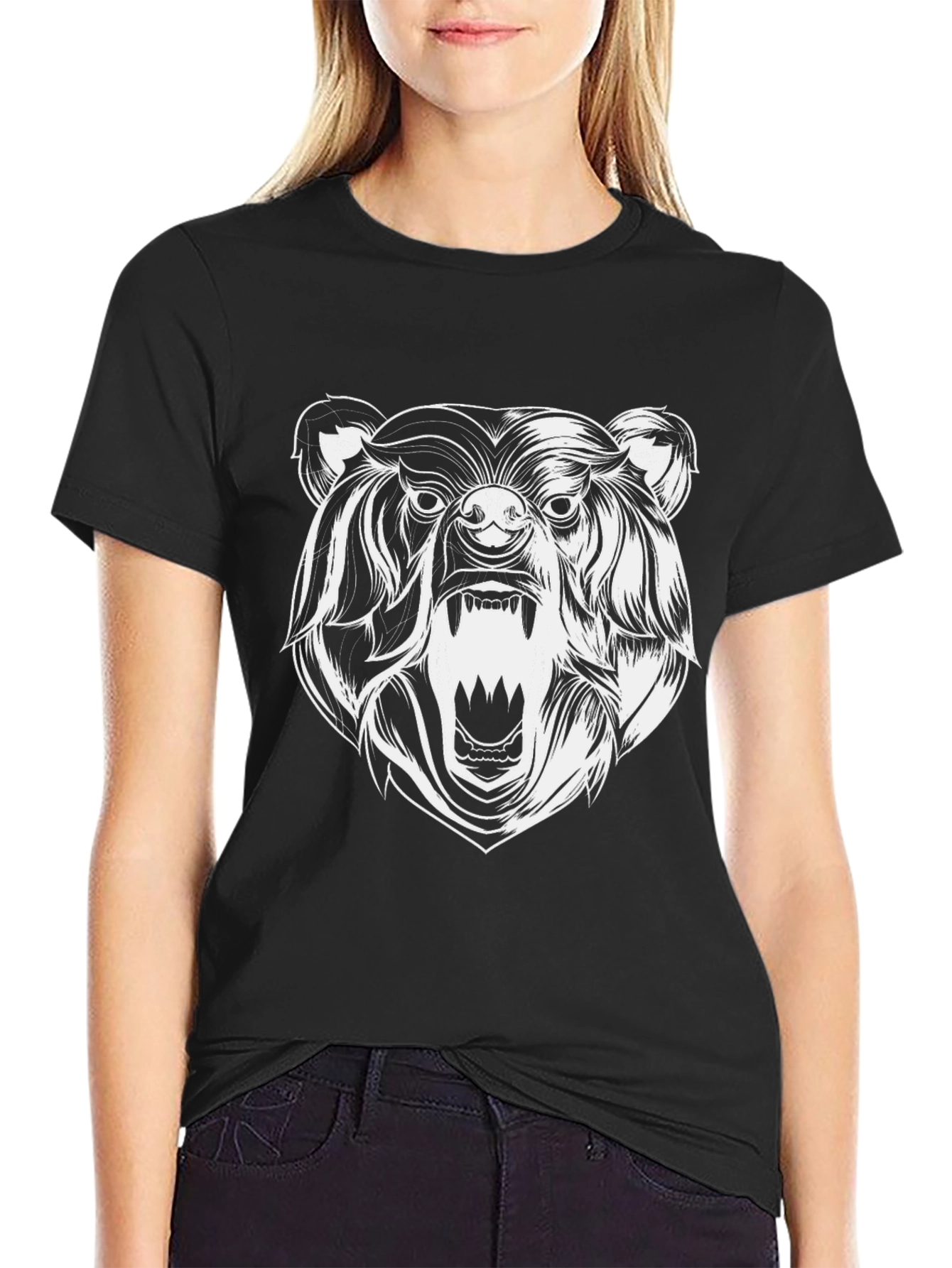 Black Bear Graphic Tee - Mens Crew Neck T-Shirt