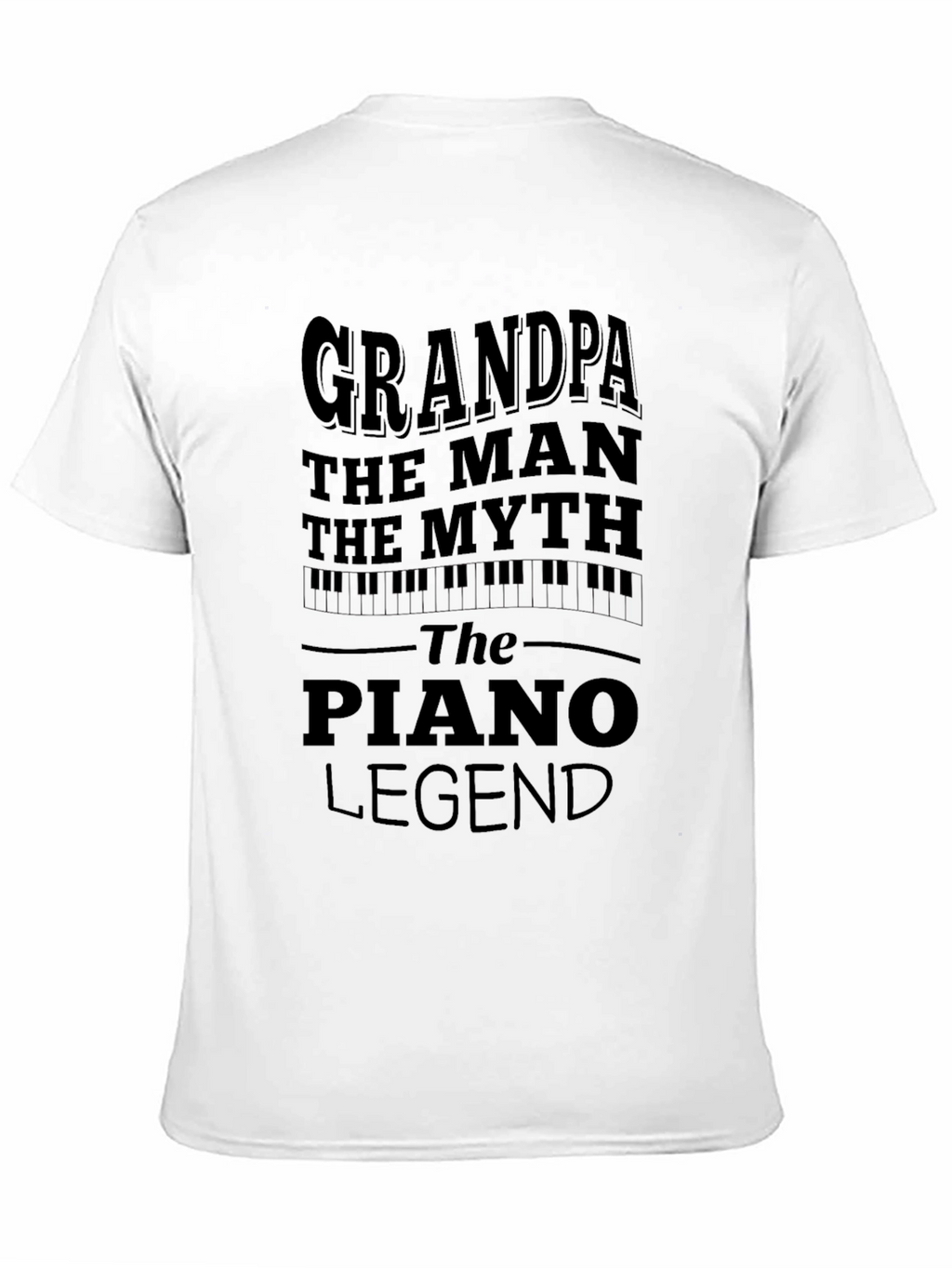 Grandpa Piano Legend Black Graphic T-Shirt