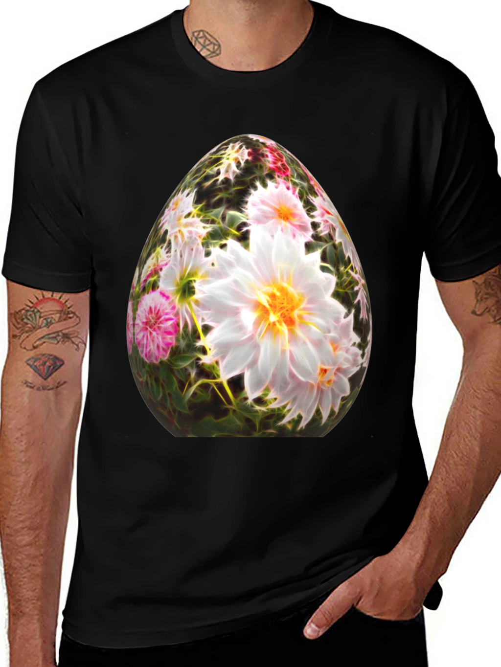 Floral Easter Egg Graphic T-Shirt