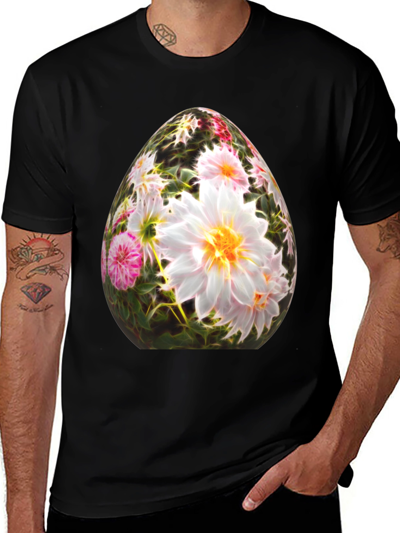 Floral Easter Egg Graphic T-Shirt