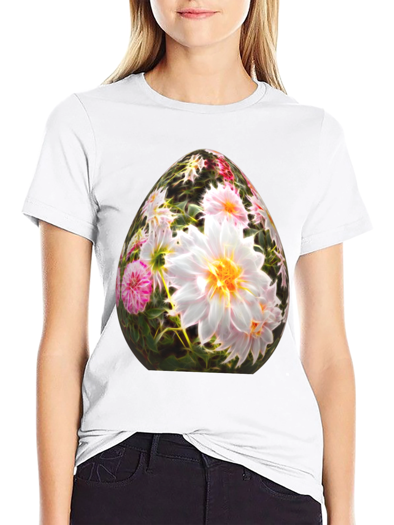 Floral Easter Egg Graphic T-Shirt
