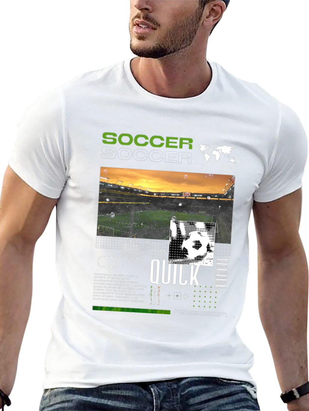 Soccer Graphic Print T-Shirt - Modern Style