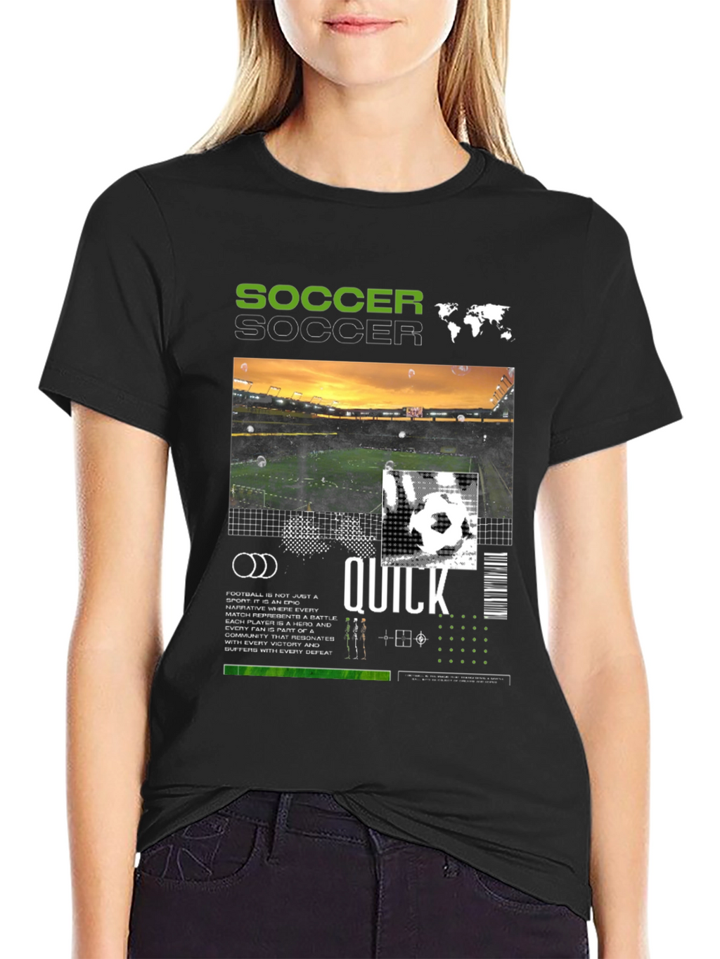 Soccer Graphic Print T-Shirt - Modern Style