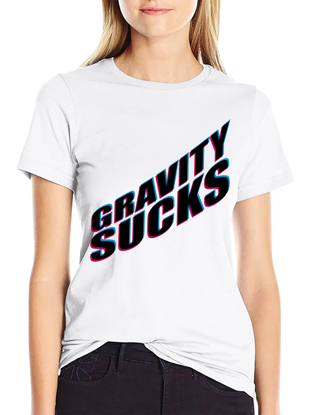 Gravity Sucks Graphic Tee - Black Casual T-Shirt