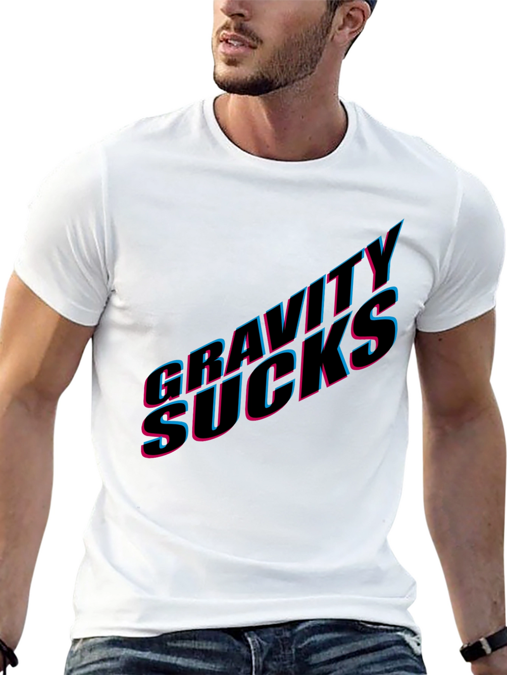 Gravity Sucks Graphic Tee - Black Casual T-Shirt