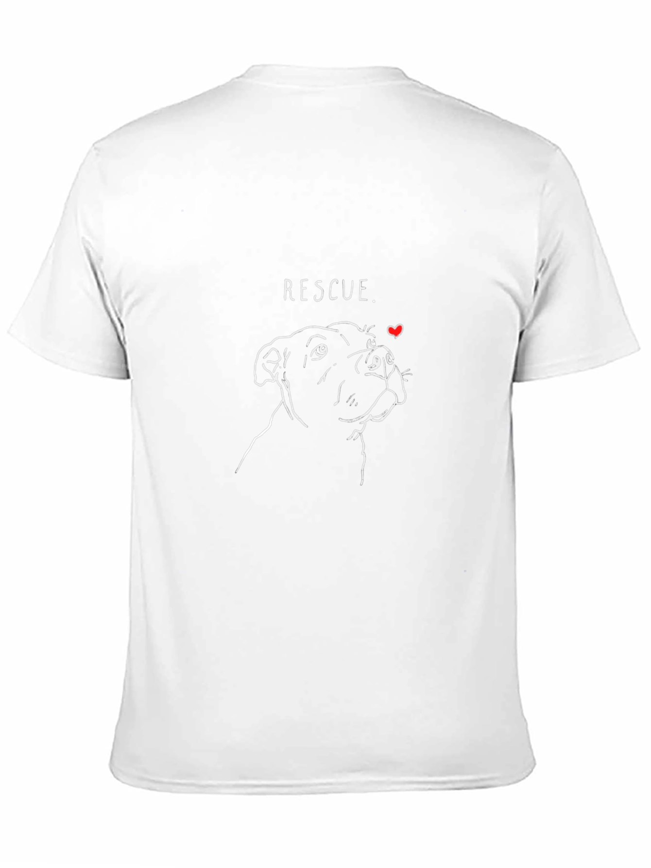 Rescue Dog Tee - Minimalist Line Art Shirt