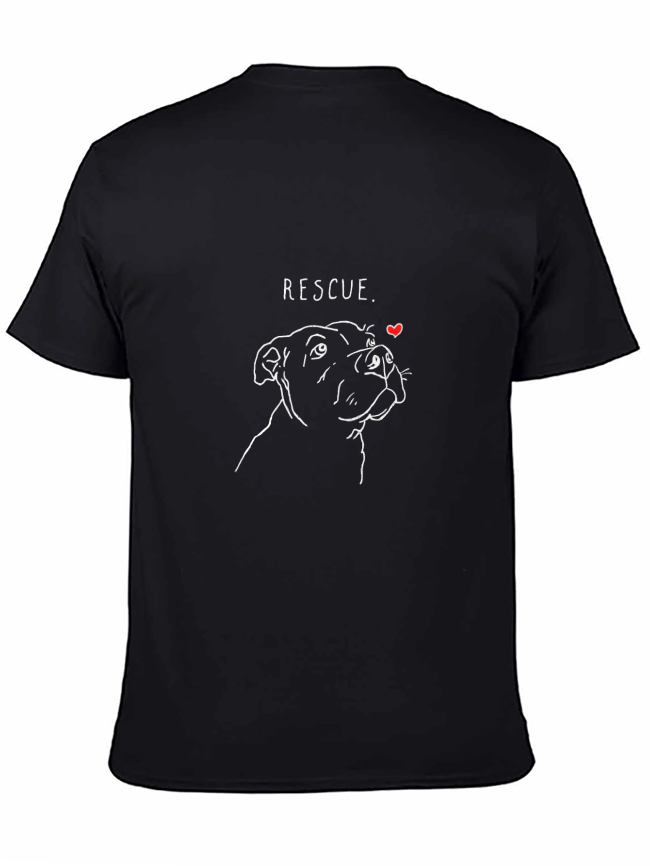 Rescue Dog Tee - Minimalist Line Art Shirt
