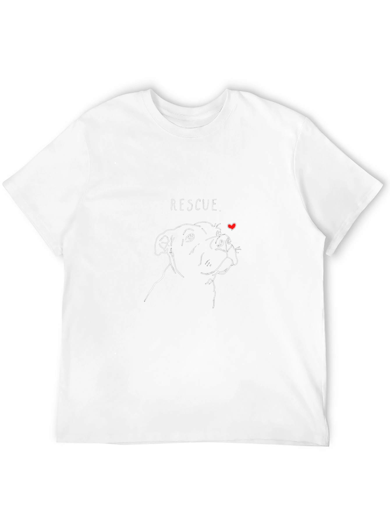 Rescue Dog Tee - Minimalist Line Art Shirt