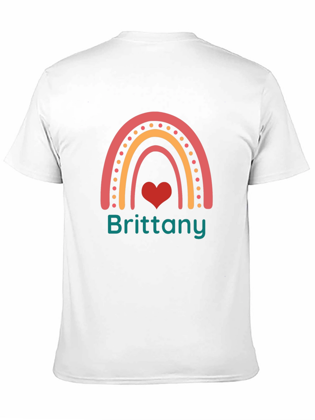 Brittany Rainbow Heart Personalized T-Shirt