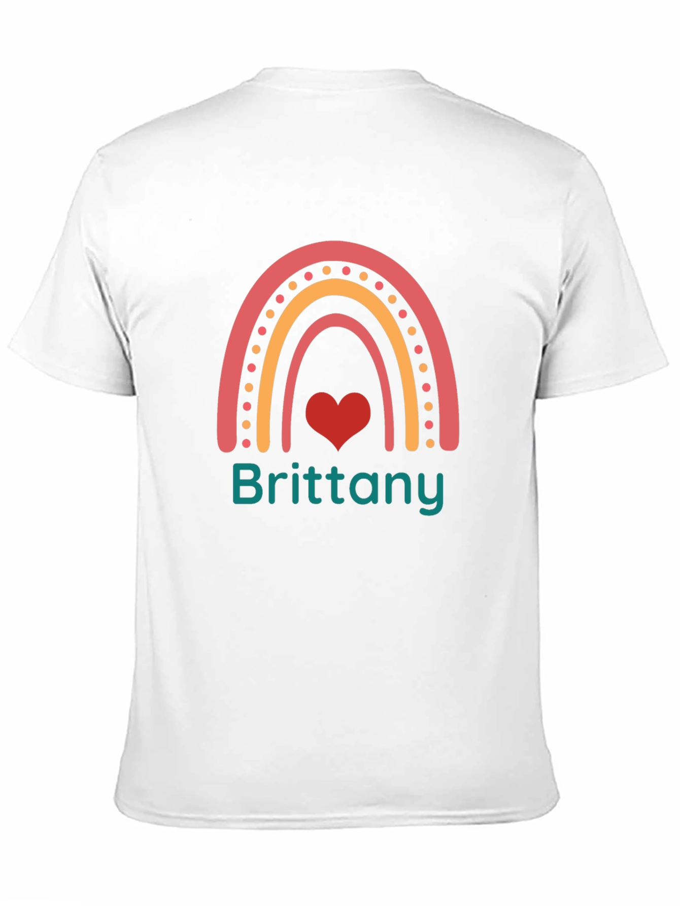 Brittany Rainbow Heart Personalized T-Shirt