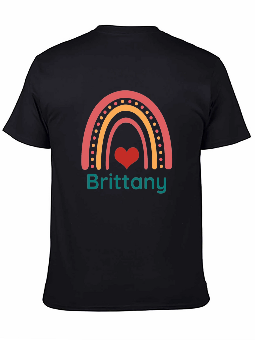 Brittany Rainbow Heart Personalized T-Shirt