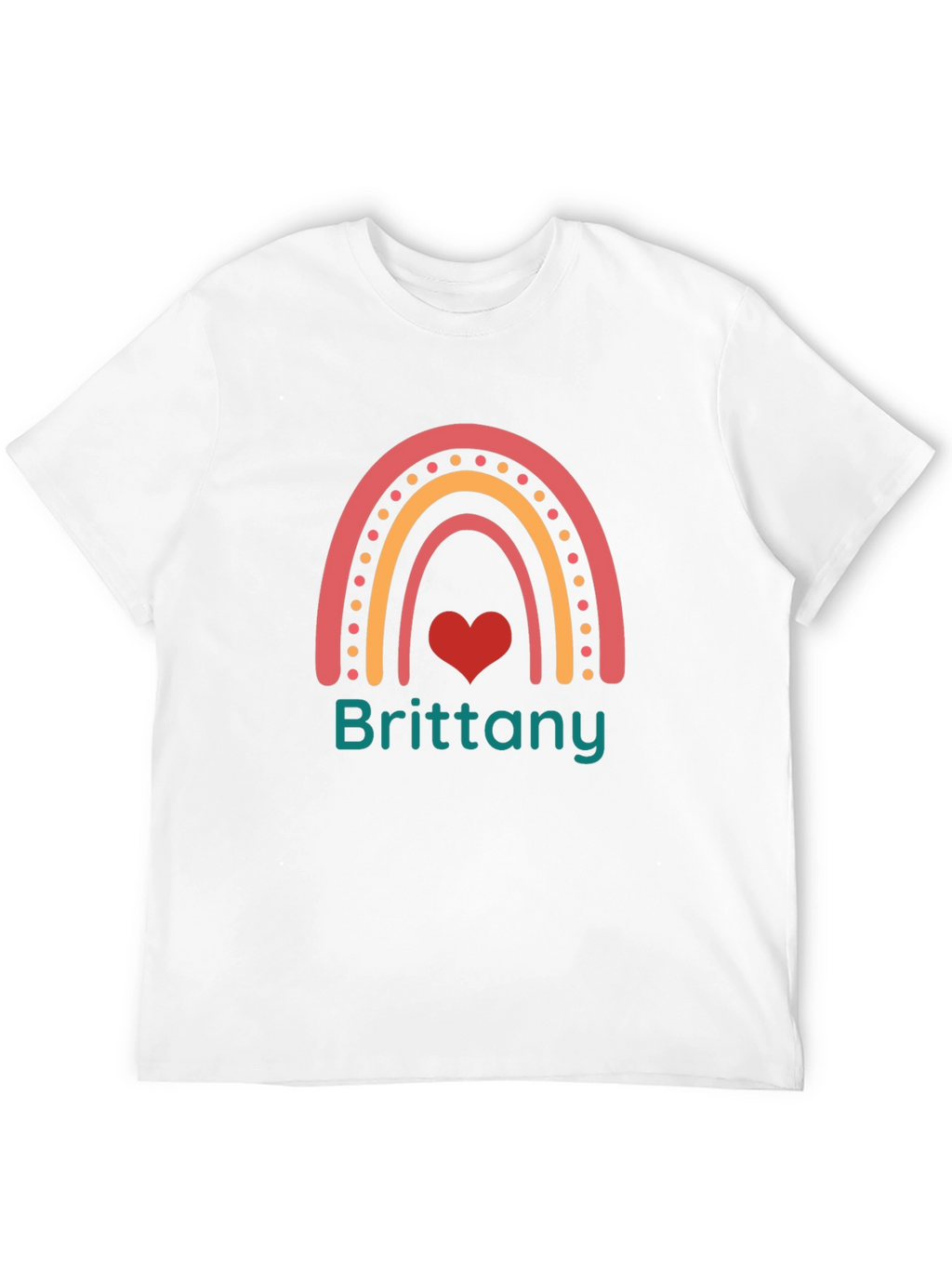 Brittany Rainbow Heart Personalized T-Shirt