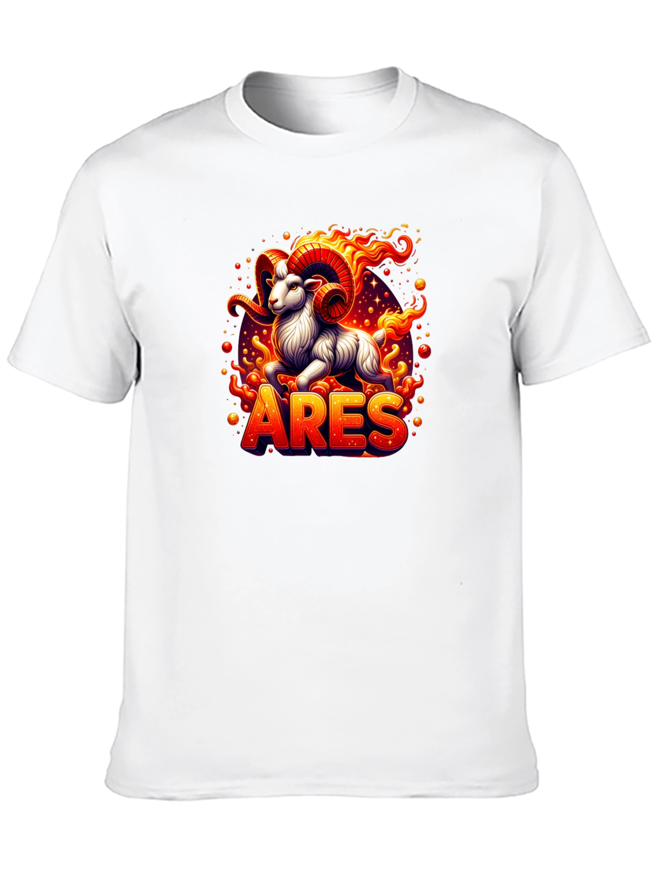 Aries Zodiac Graphic Tee - Fiery Ram Design