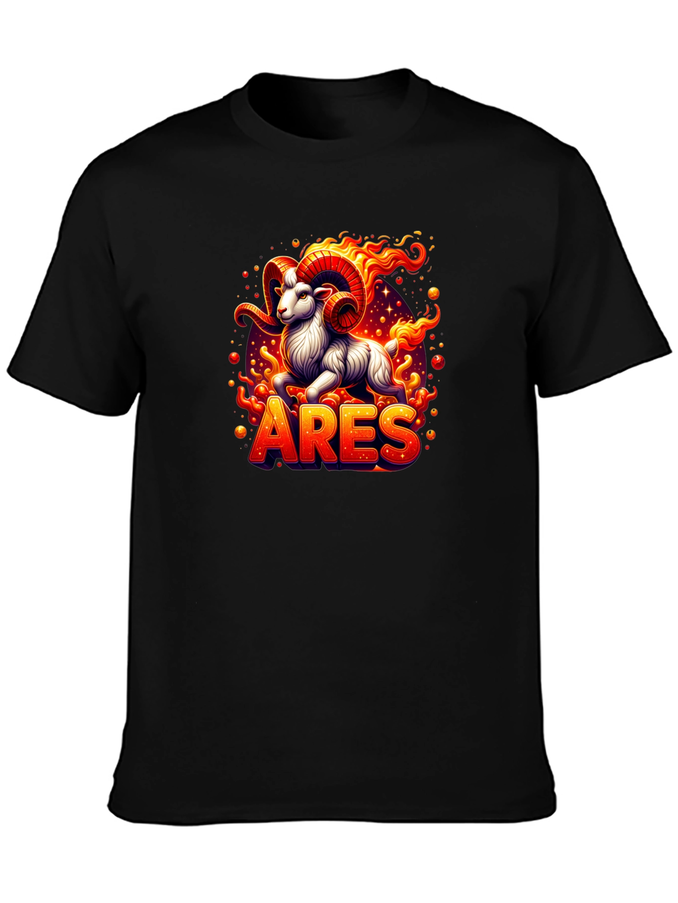 Aries Zodiac Graphic Tee - Fiery Ram Design