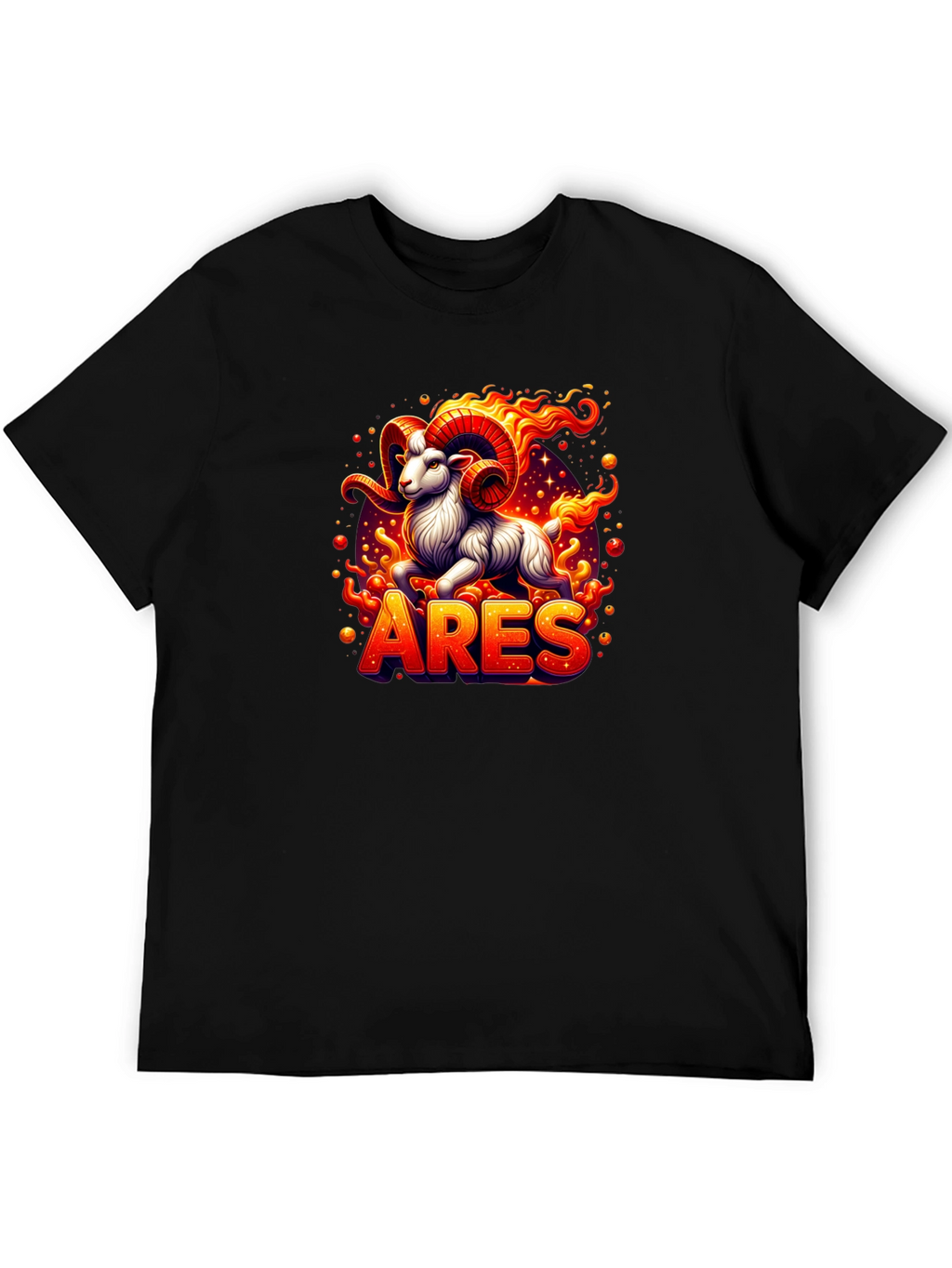 Aries Zodiac Graphic Tee - Fiery Ram Design