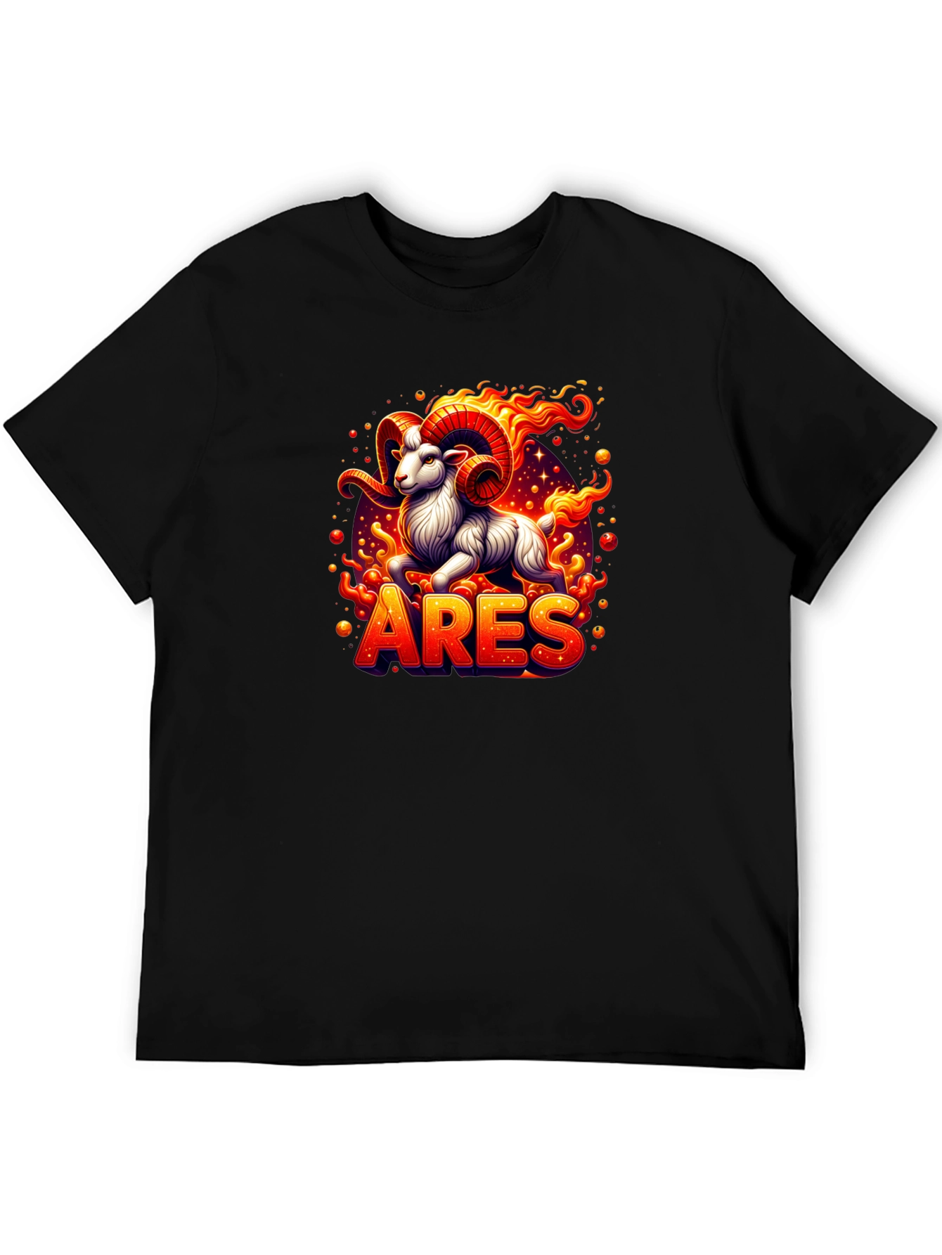 Aries Zodiac Graphic Tee - Fiery Ram Design