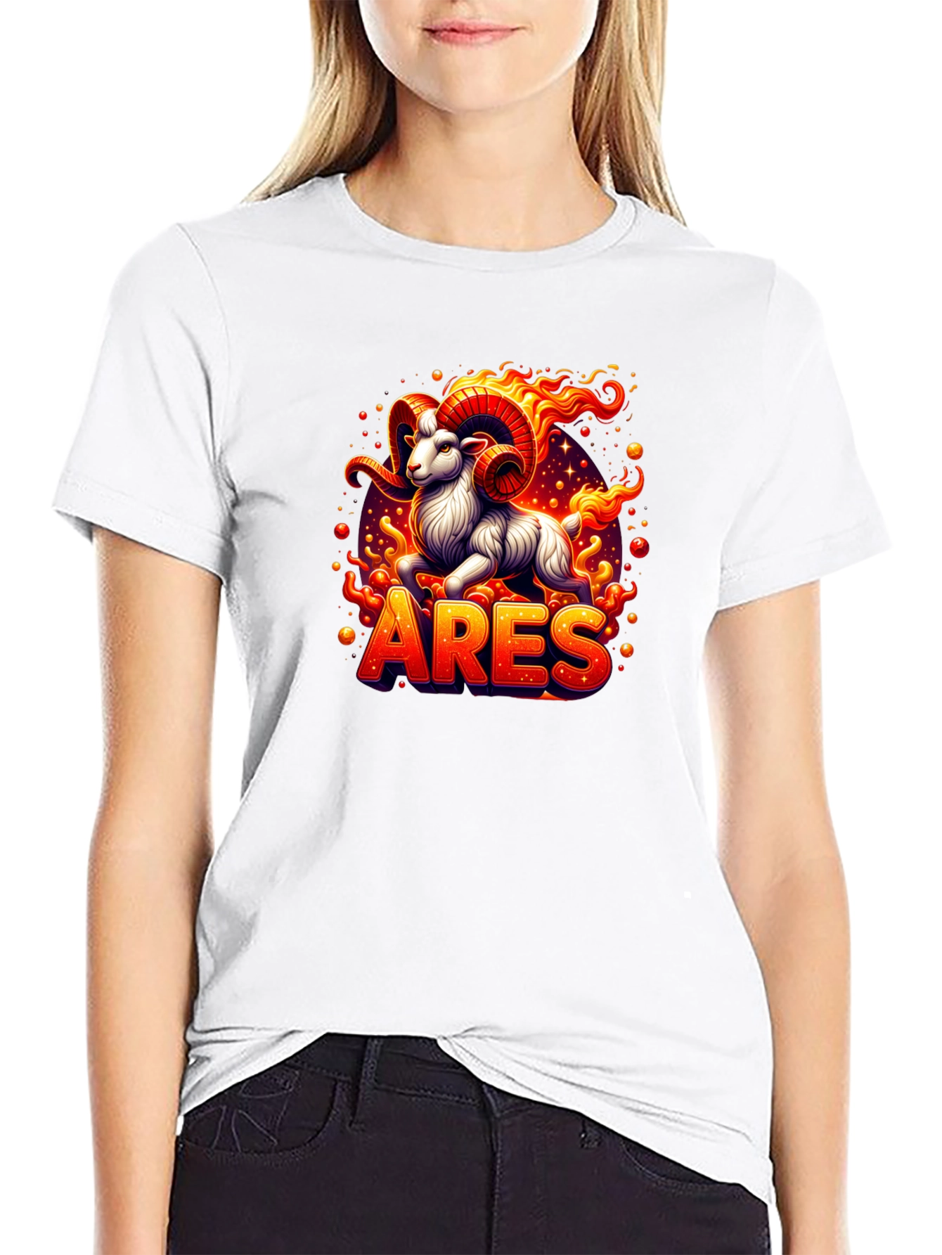 Aries Zodiac Graphic Tee - Fiery Ram Design