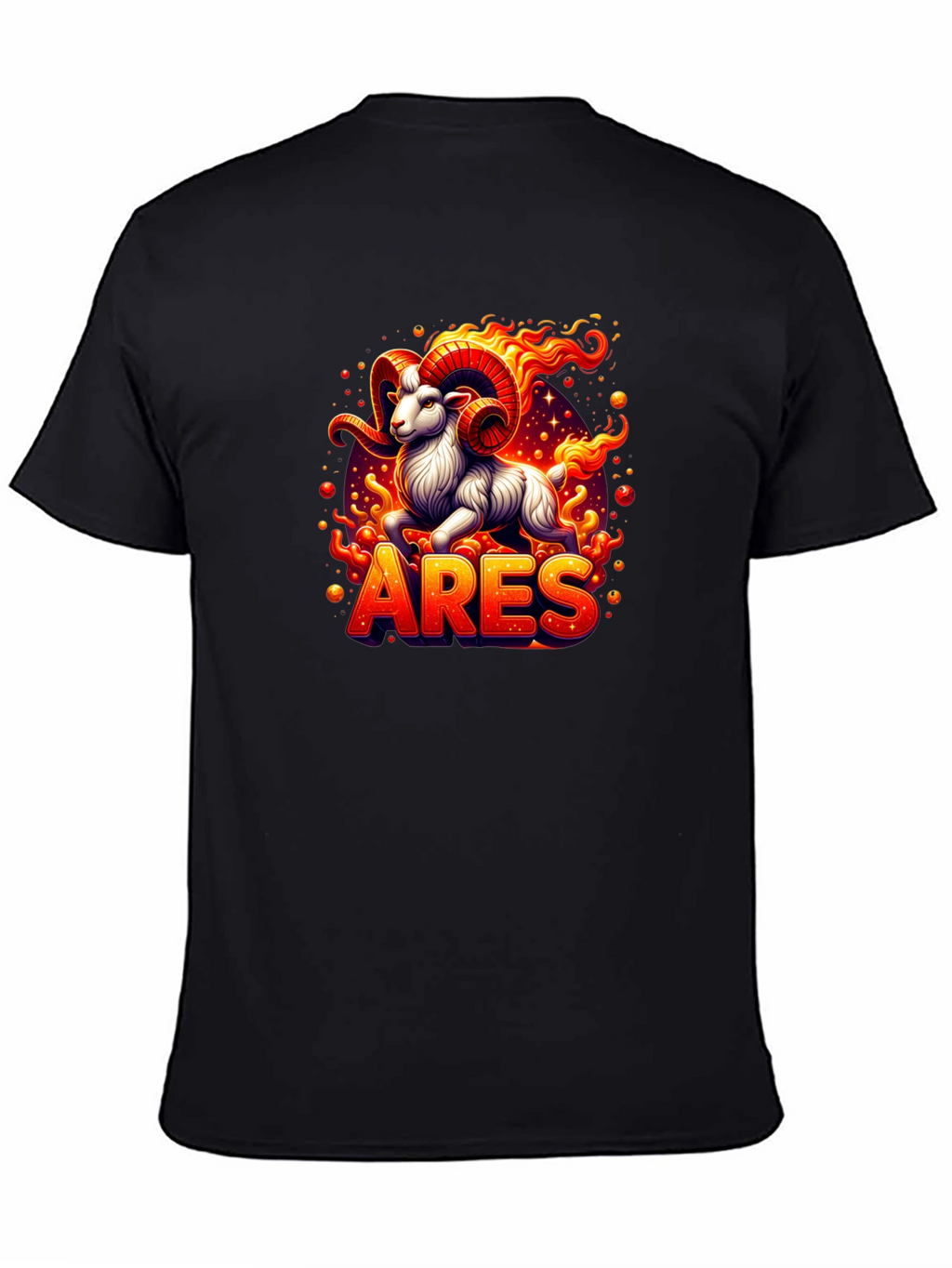 Aries Zodiac Graphic Tee - Fiery Ram Design