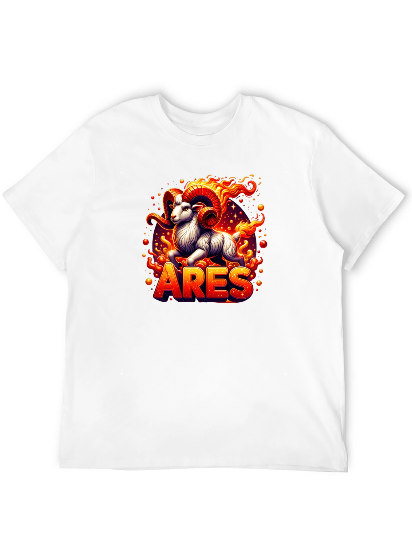 Aries Zodiac Graphic Tee - Fiery Ram Design