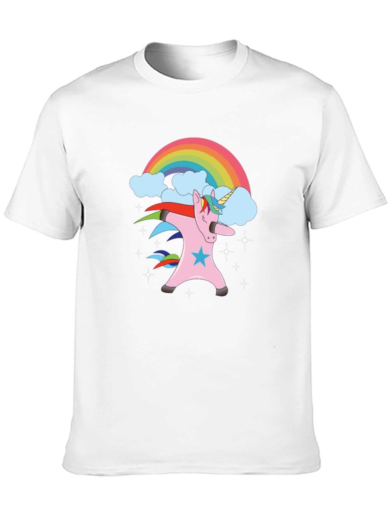 Dabbing Unicorn Rainbow Graphic Tee