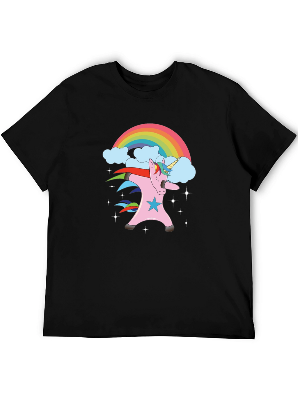 Dabbing Unicorn Rainbow Graphic Tee