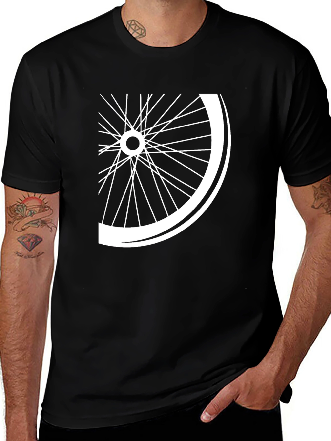 Bike Wheel Graphic Tee - Cool Casual Style