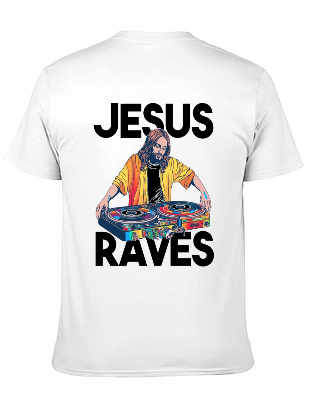 Jesus Raves Black Graphic Tee