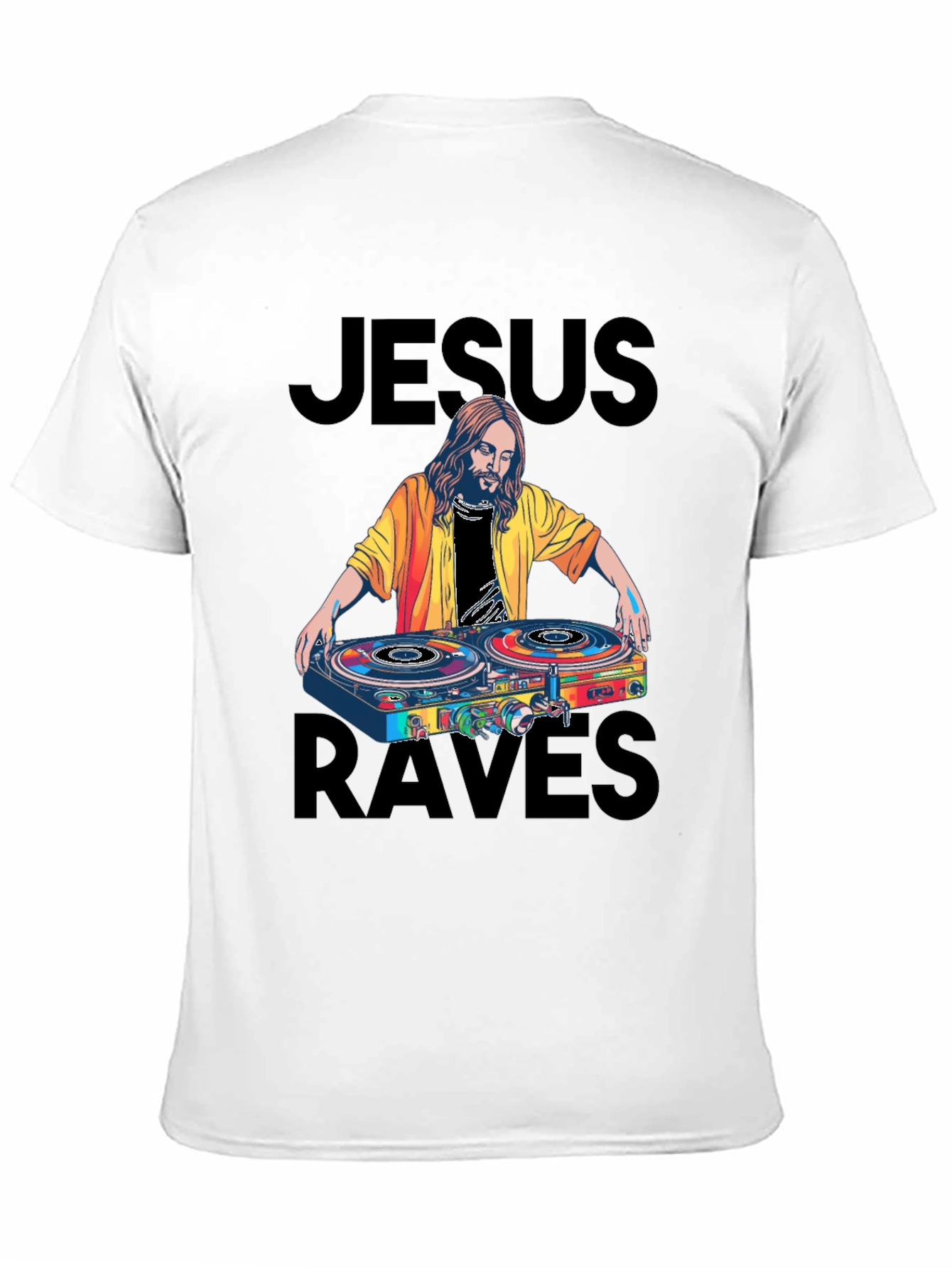 Jesus Raves Black Graphic Tee