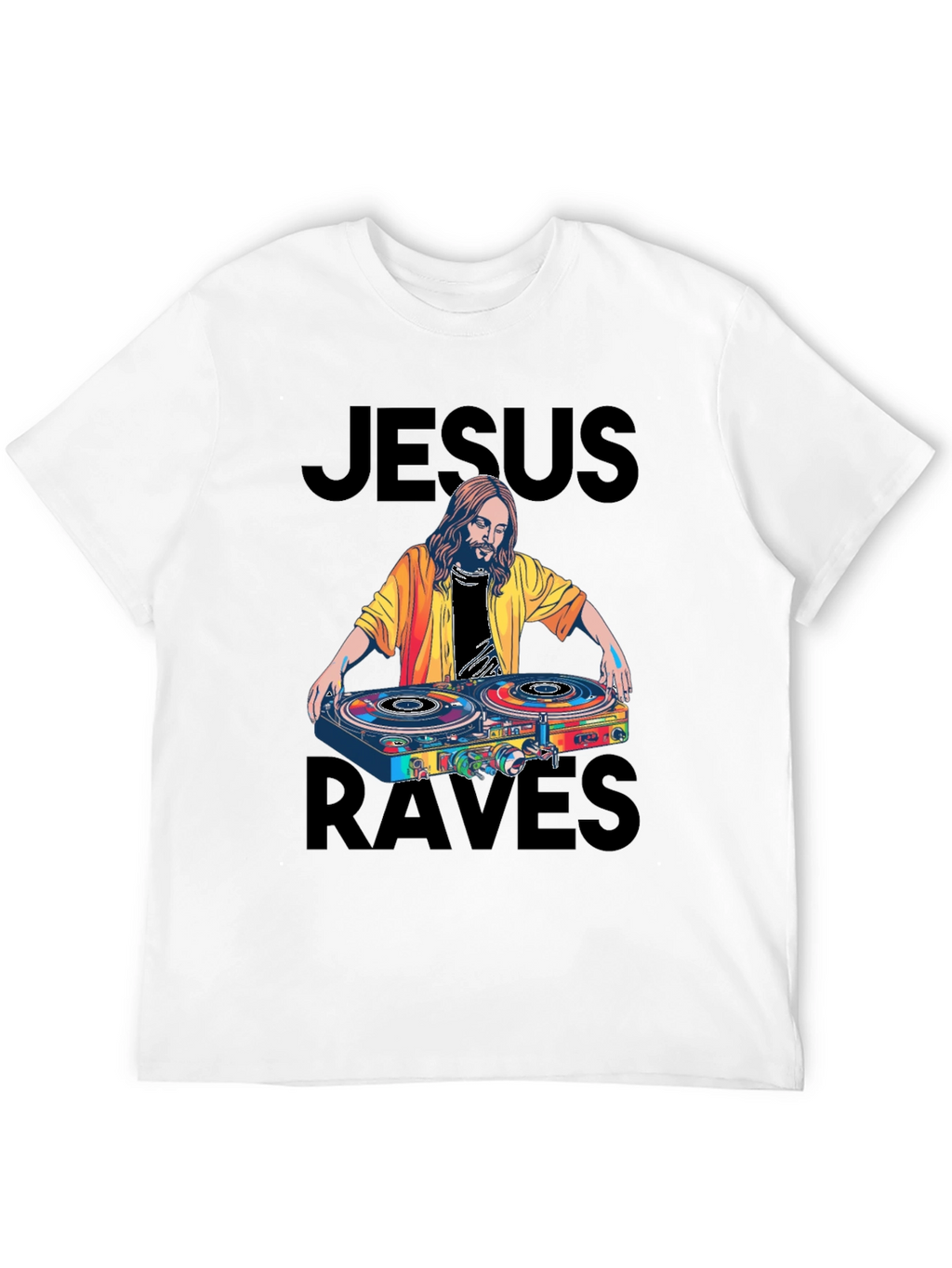 Jesus Raves Black Graphic Tee