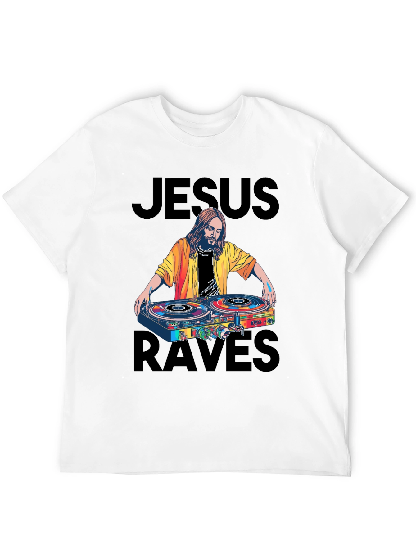Jesus Raves Black Graphic Tee