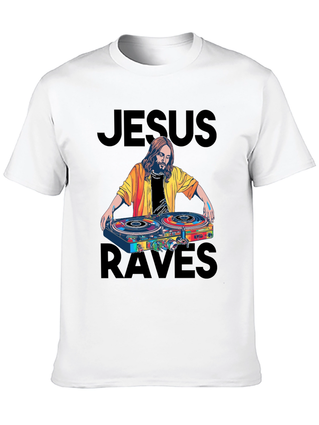 Jesus Raves Black Graphic Tee
