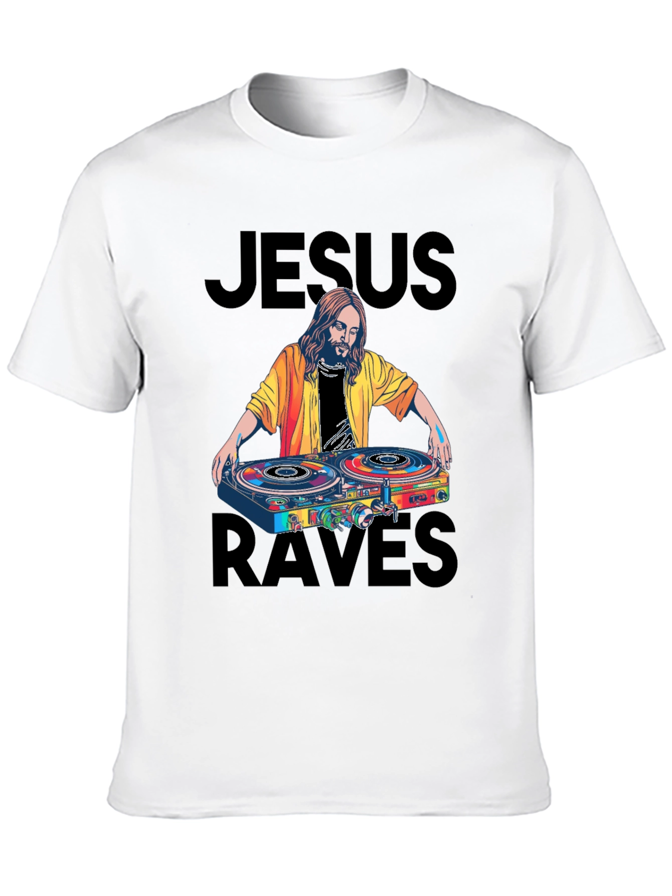 Jesus Raves Black Graphic Tee