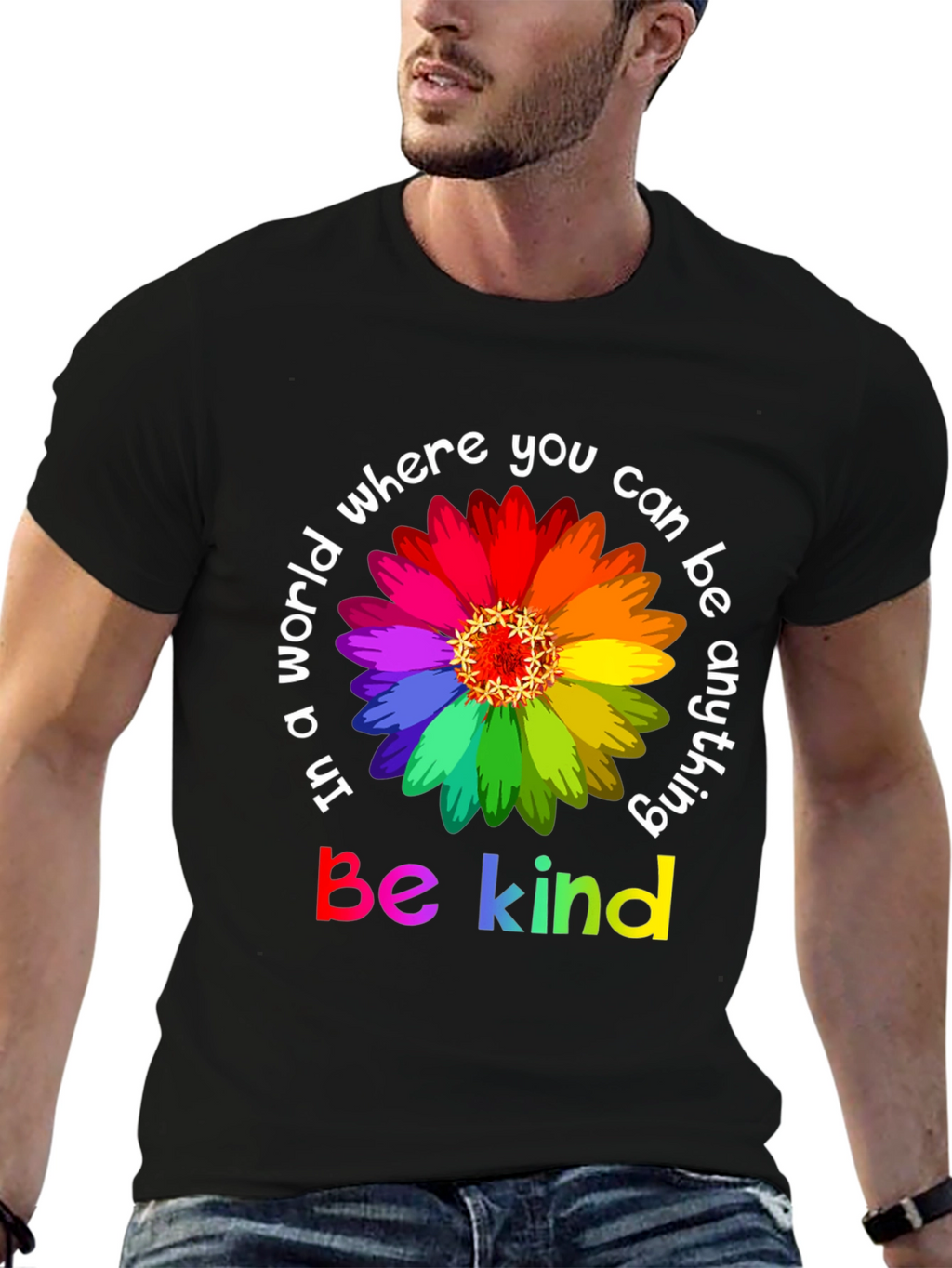 Be Kind Rainbow Flower T-Shirt