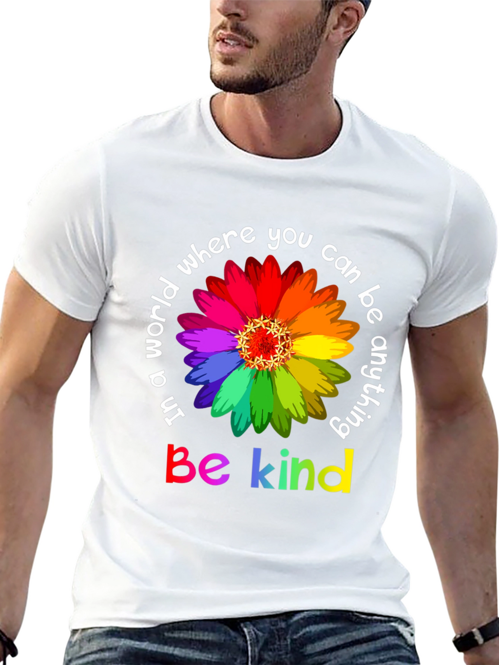 Be Kind Rainbow Flower T-Shirt