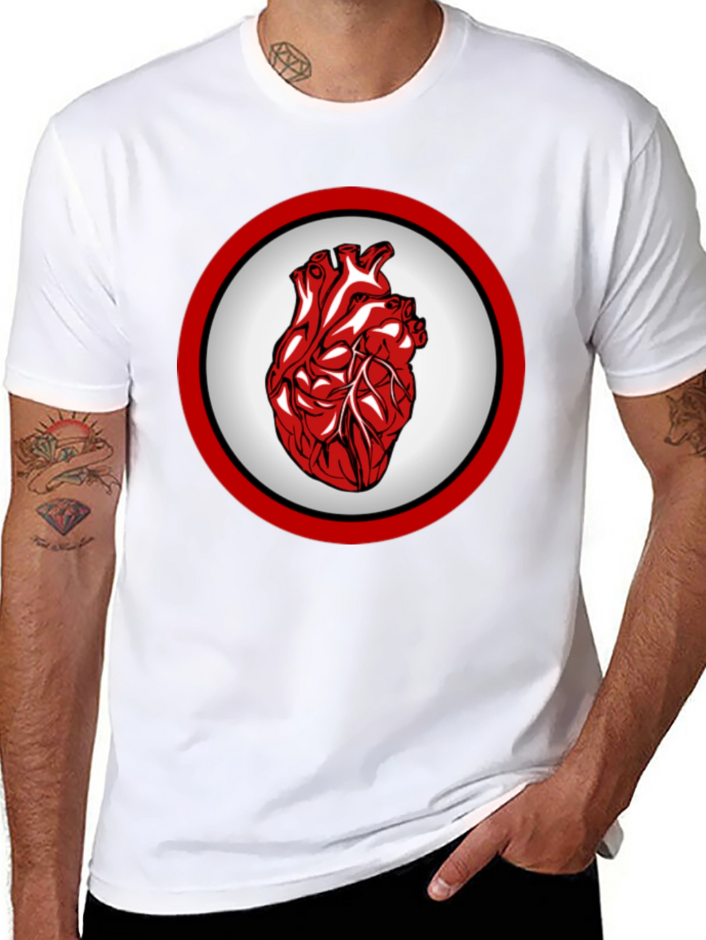 Anatomical Heart Graphic Tee - Bold Design