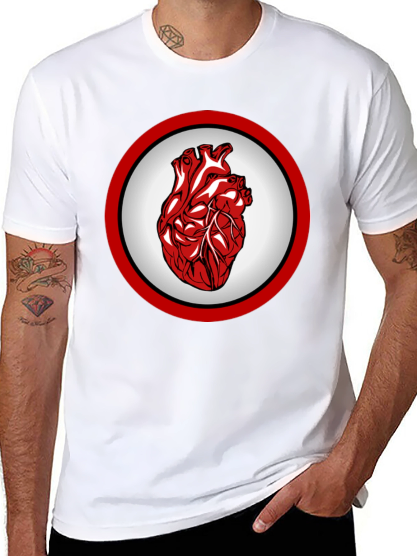 Anatomical Heart Graphic Tee - Bold Design