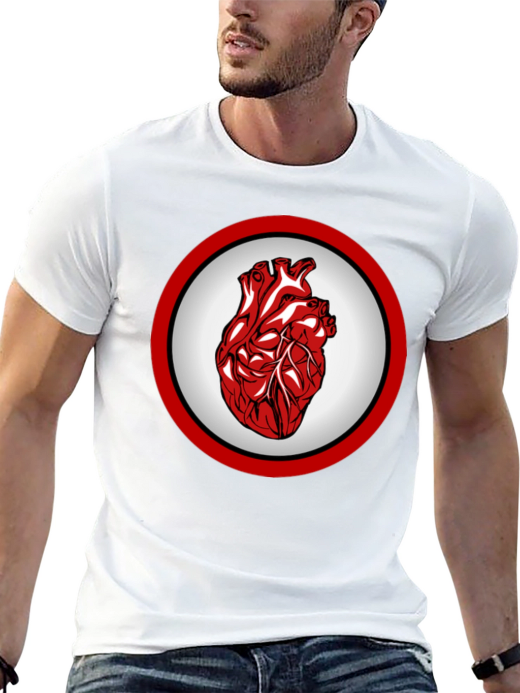 Anatomical Heart Graphic Tee - Bold Design