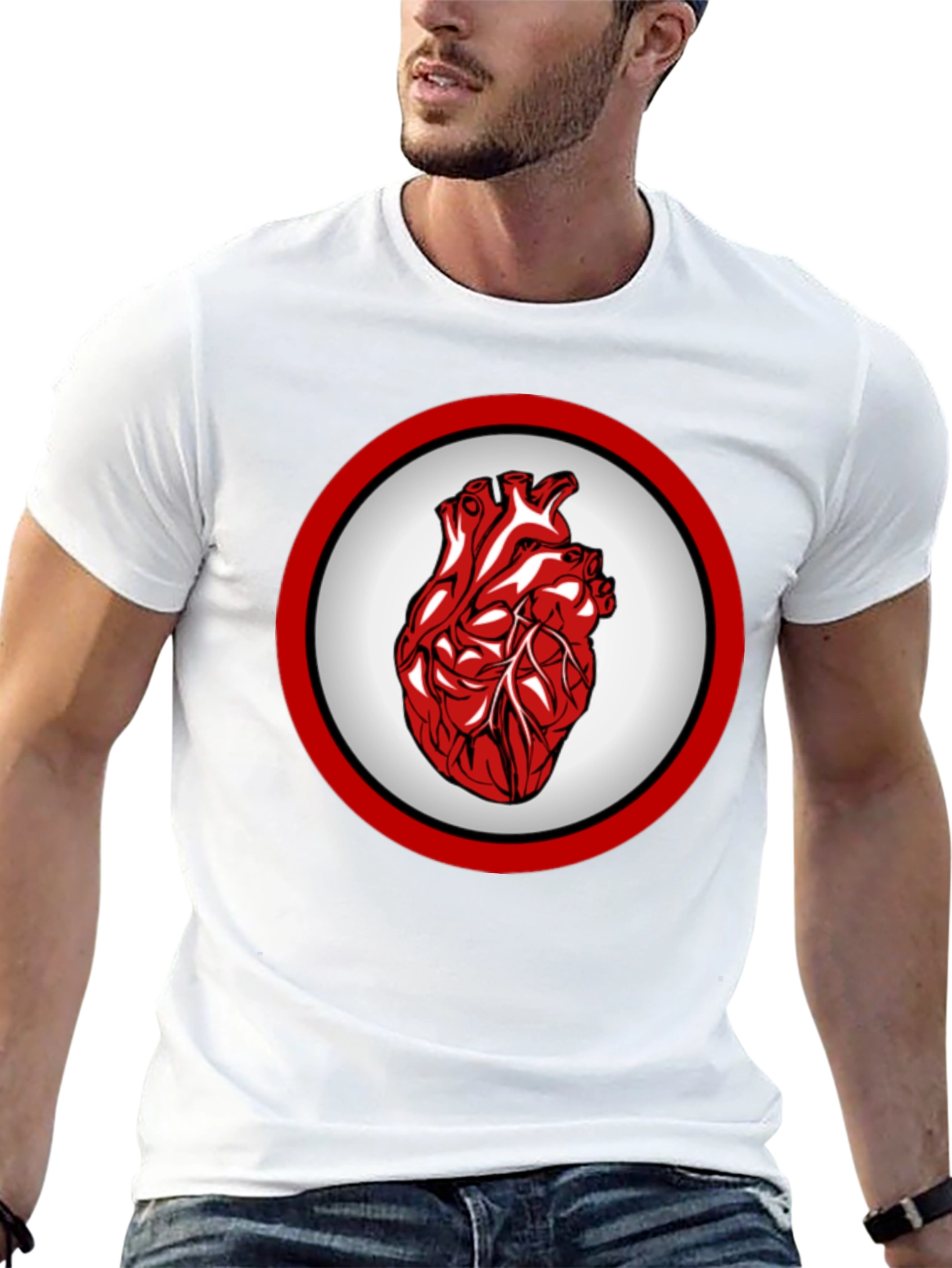 Anatomical Heart Graphic Tee - Bold Design