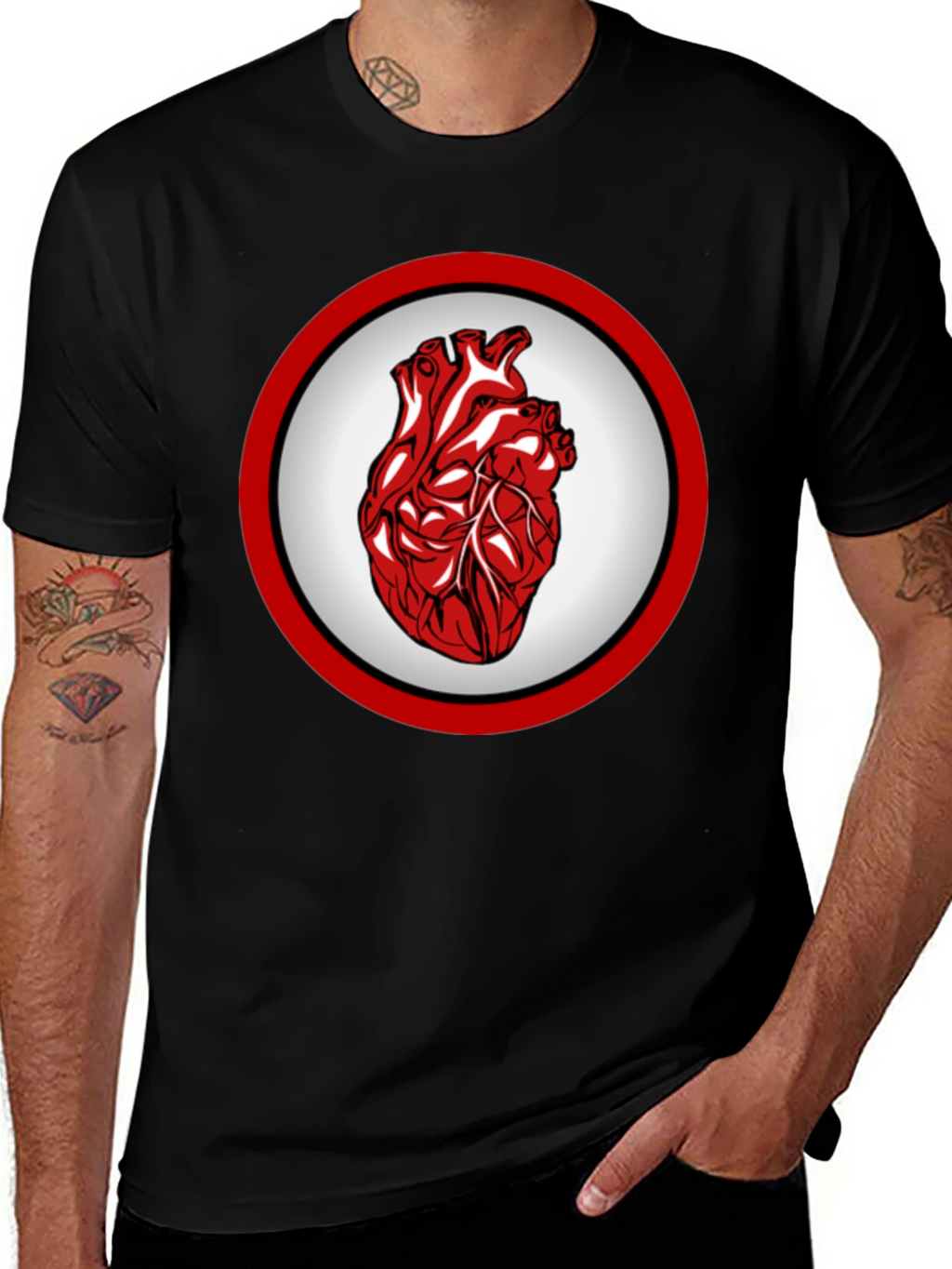 Anatomical Heart Graphic Tee - Bold Design