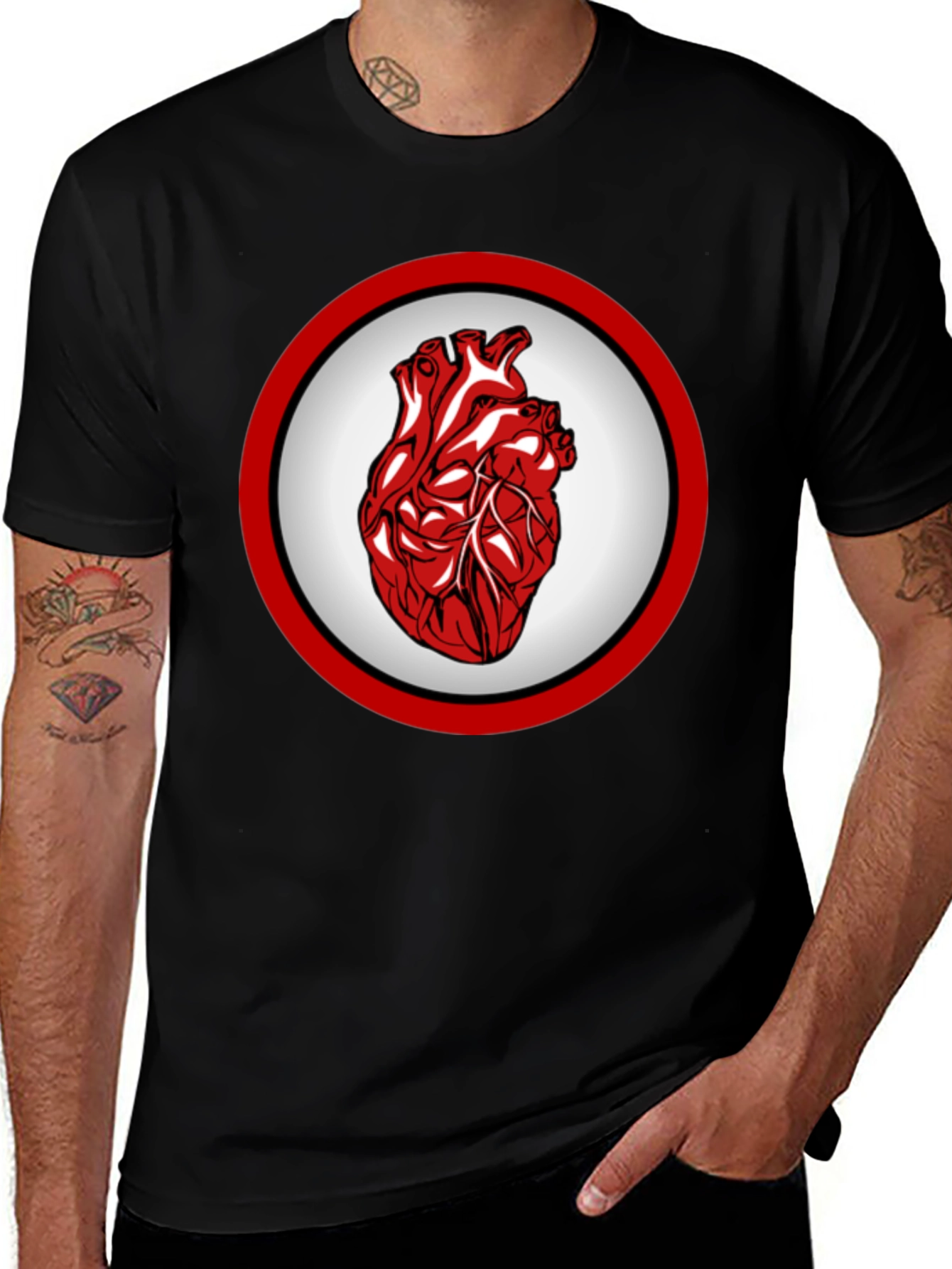 Anatomical Heart Graphic Tee - Bold Design