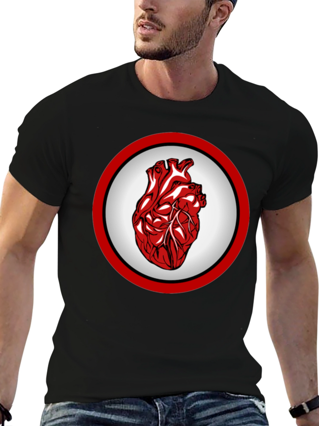 Anatomical Heart Graphic Tee - Bold Design