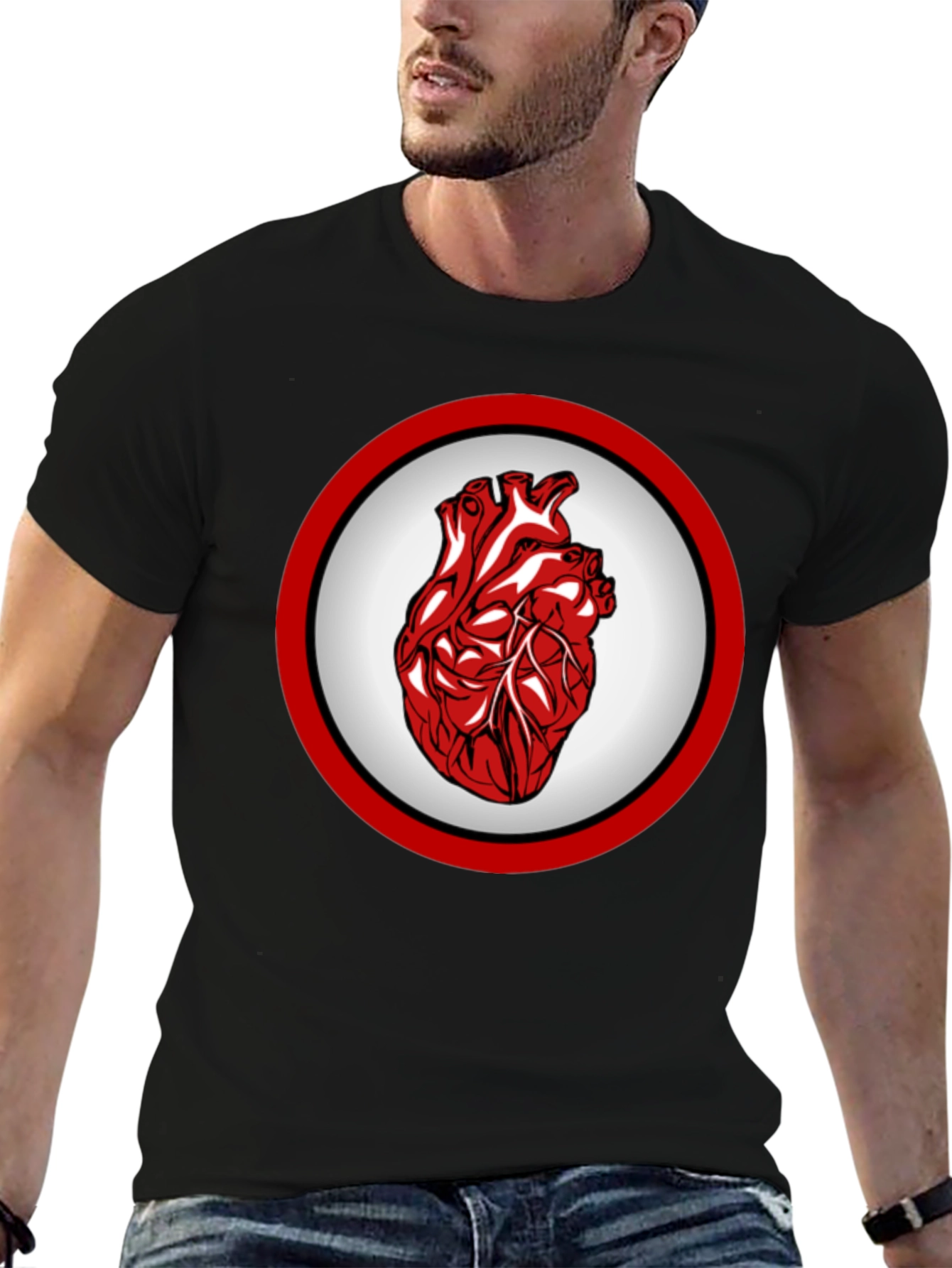 Anatomical Heart Graphic Tee - Bold Design