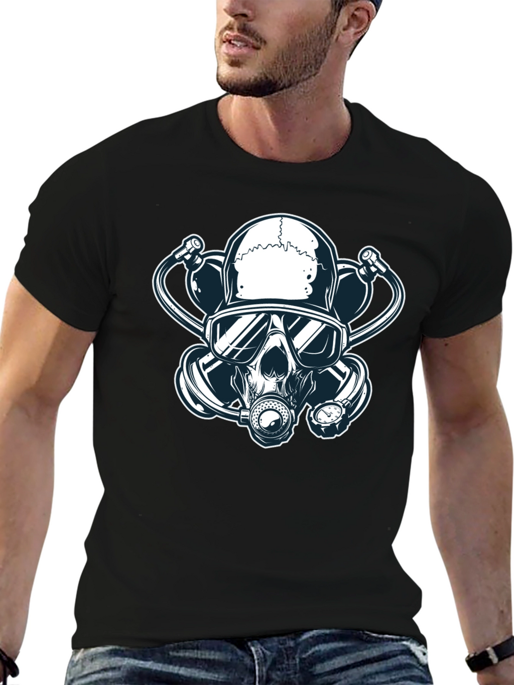 Skull Gas Mask Graphic T-Shirt - Edgy Streetwear