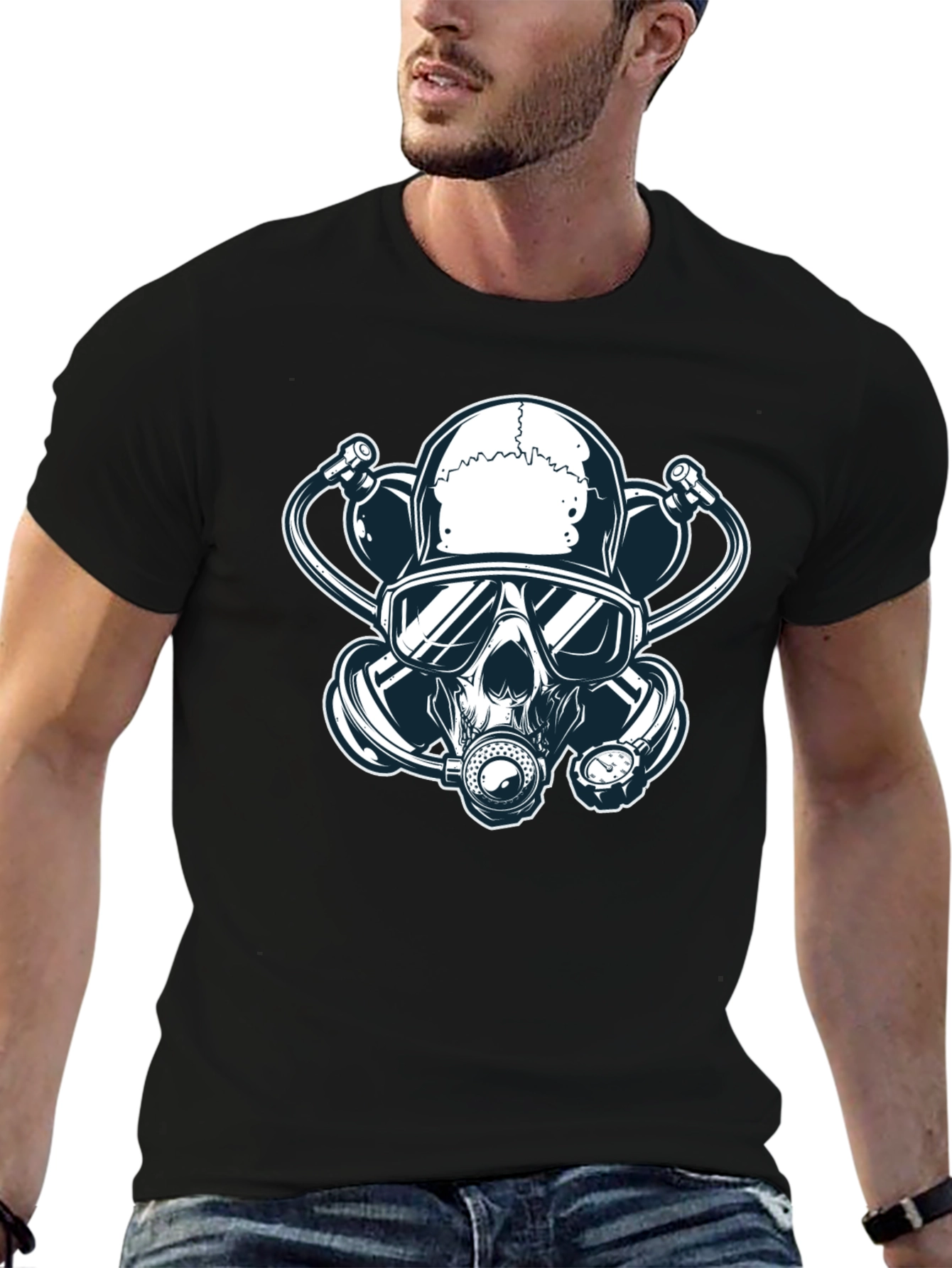 Skull Gas Mask Graphic T-Shirt - Edgy Streetwear