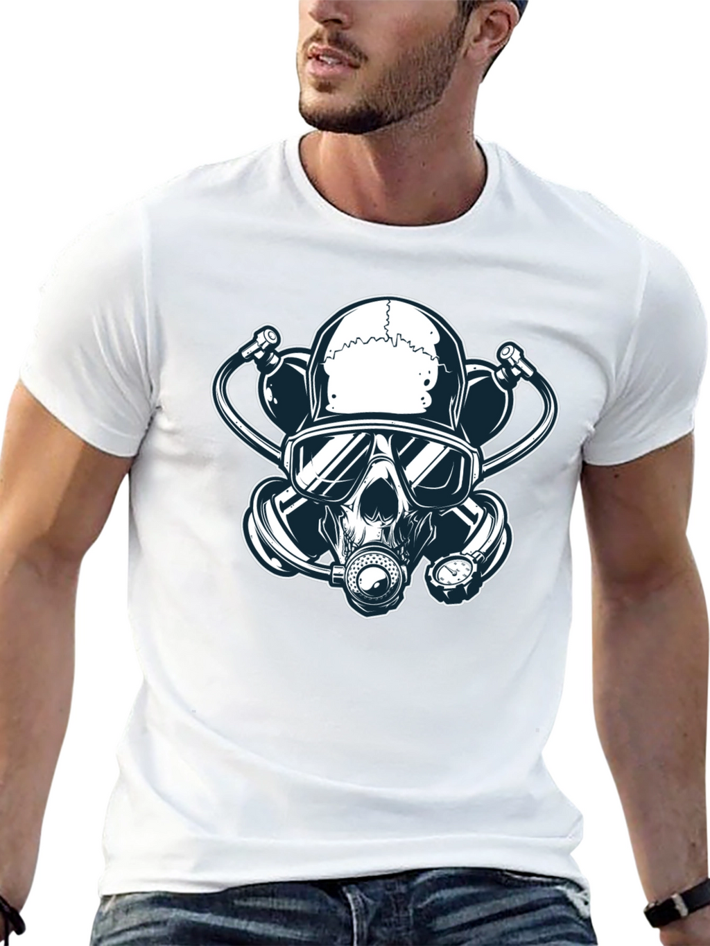 Skull Gas Mask Graphic T-Shirt - Edgy Streetwear