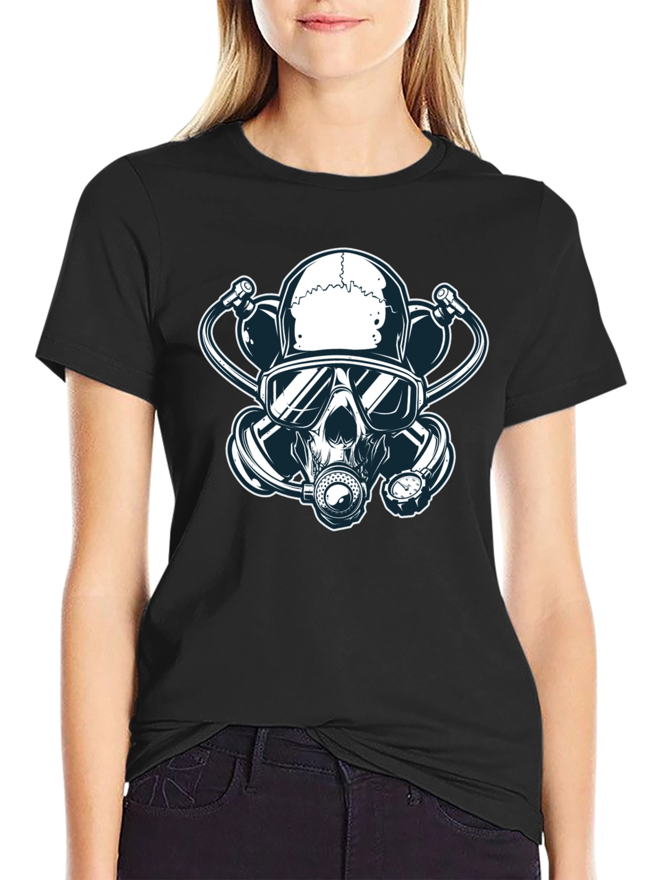 Skull Gas Mask Graphic T-Shirt - Edgy Streetwear
