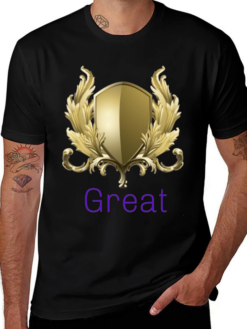 Great Shield Graphic T-Shirt - Premium Black Tee