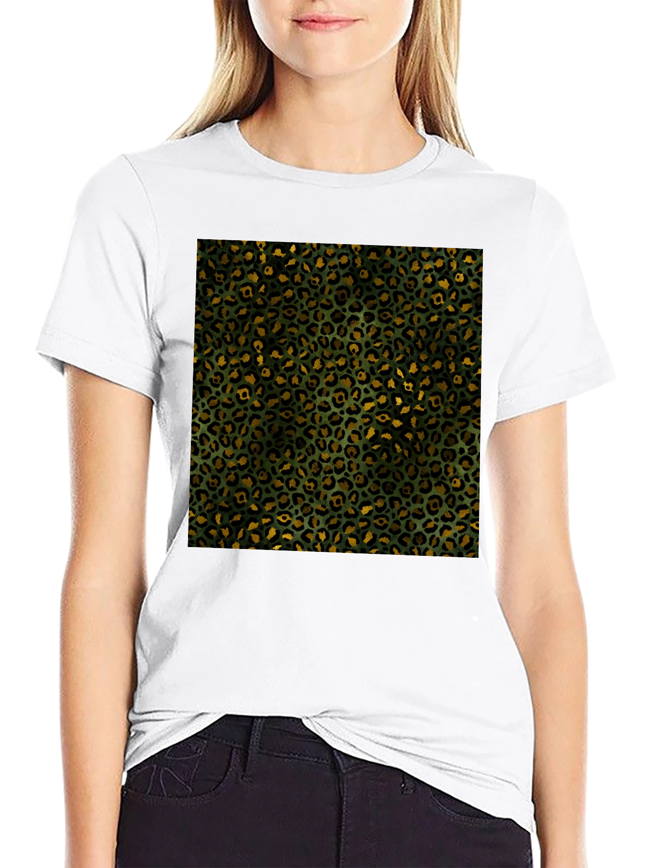 Leopard Print Tee - Mens Black Graphic T-Shirt