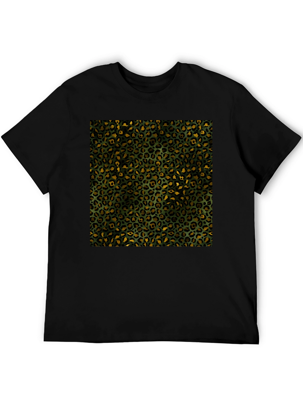 Leopard Print Tee - Mens Black Graphic T-Shirt