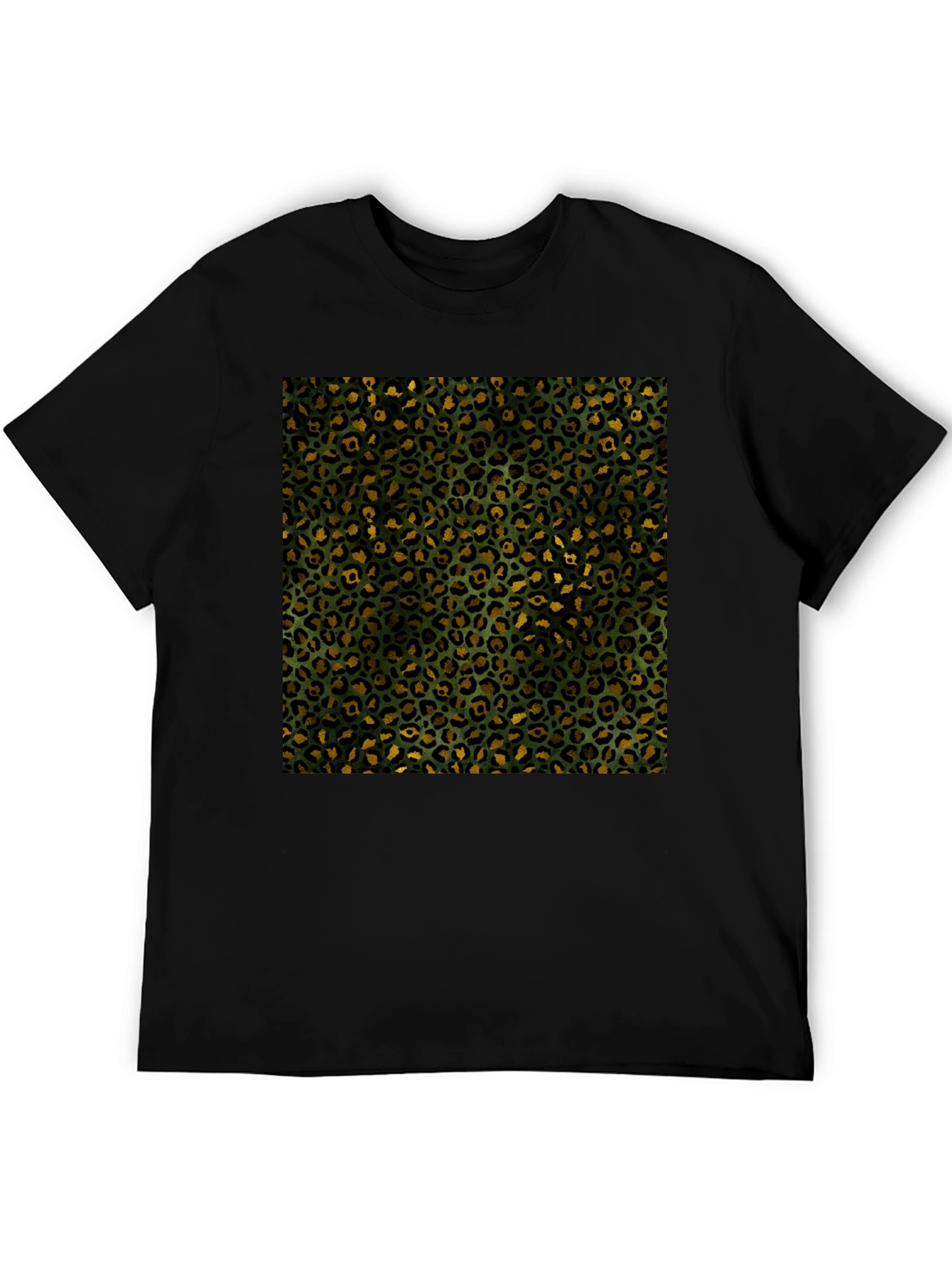 Leopard Print Tee - Mens Black Graphic T-Shirt